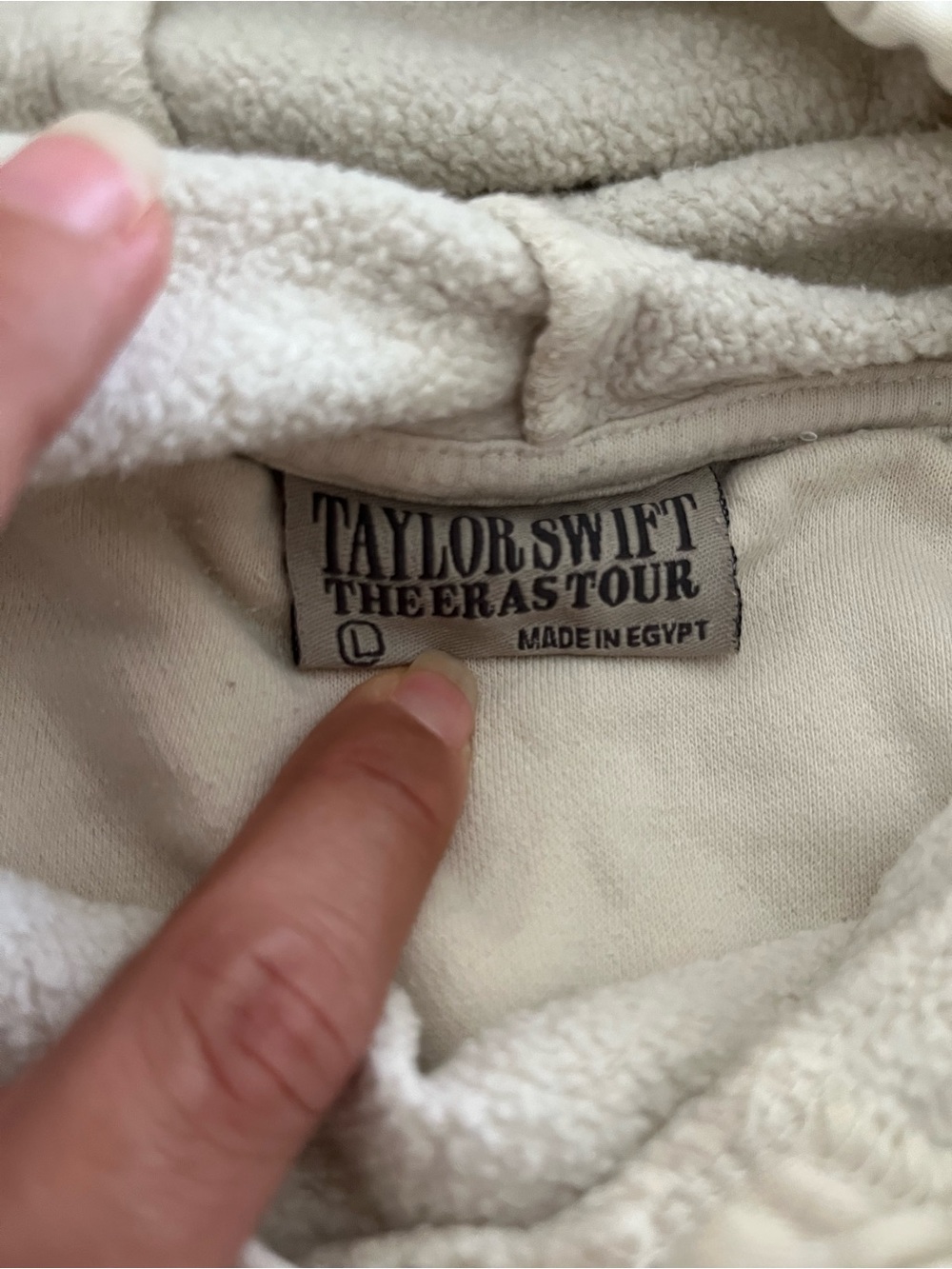Taylor Swift Cream Pullover Hoodie with Black Logo Large - Picture 6 of 8